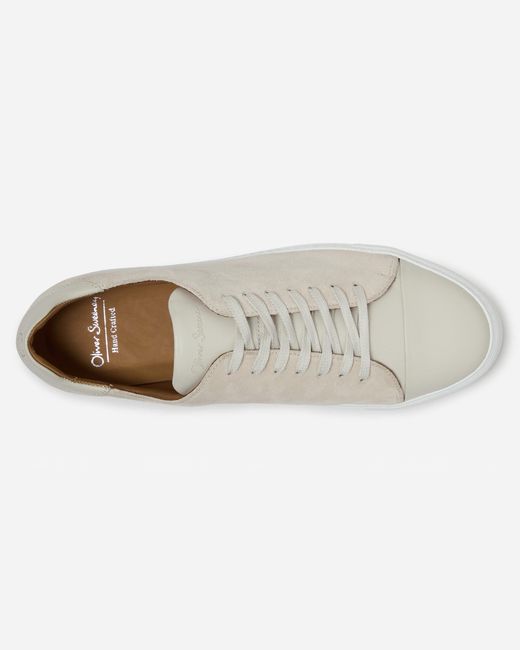 Oliver Sweeney White Capelo Calf Suede Cupsole Trainers for men
