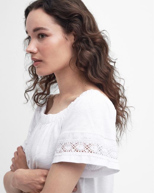 Barbour White Ralee Relaxed Top