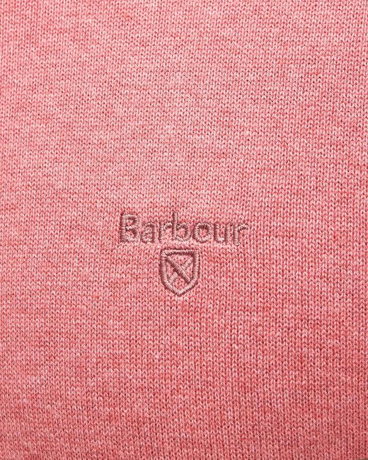 Barbour Pink Pima Cotton Crew Sweatshirt for men