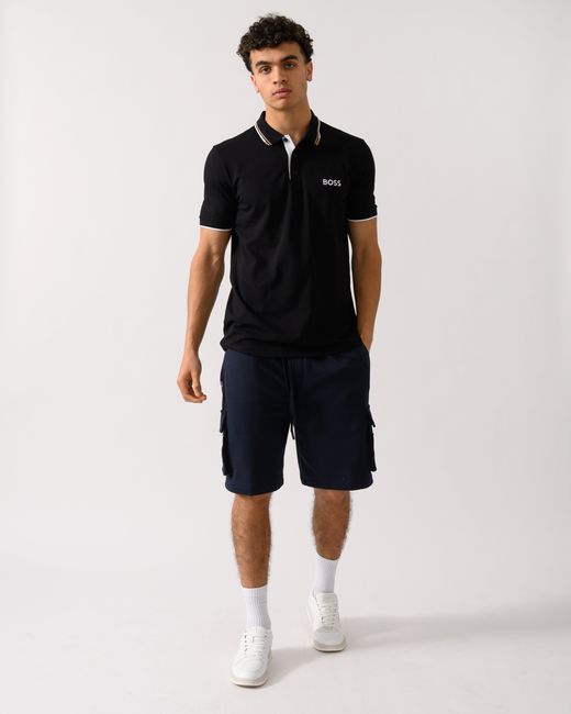 Boss Black Paddy Pro Cotton Blend Polo Shirt With Contrast Logos Nos Size: L for men