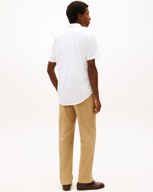 Tommy Hilfiger White Core Flex Poplin Solid Short Sleeve Shirt for men