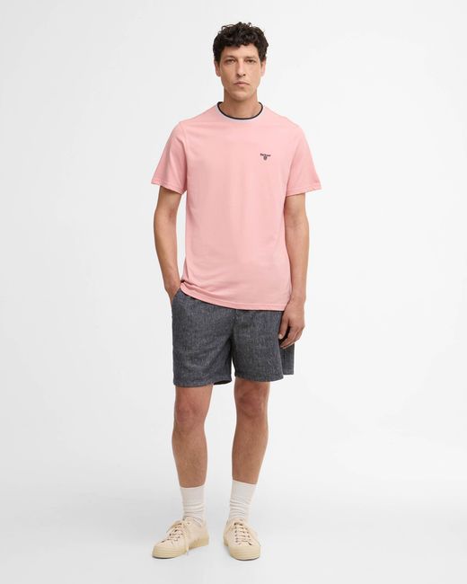 Barbour Pink Cornsay Tailored T-Shirt for men