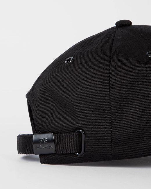 Paul Smith Black Ps Cotton Zebra Logo Baseball Cap for men