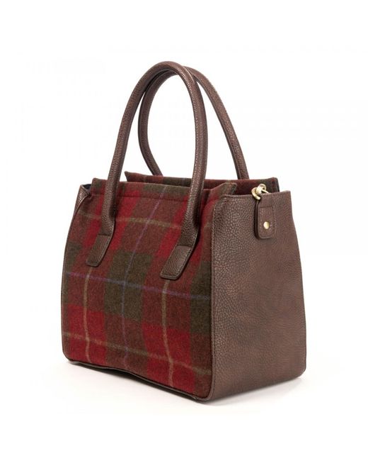 Joules red tweed bag hotsell