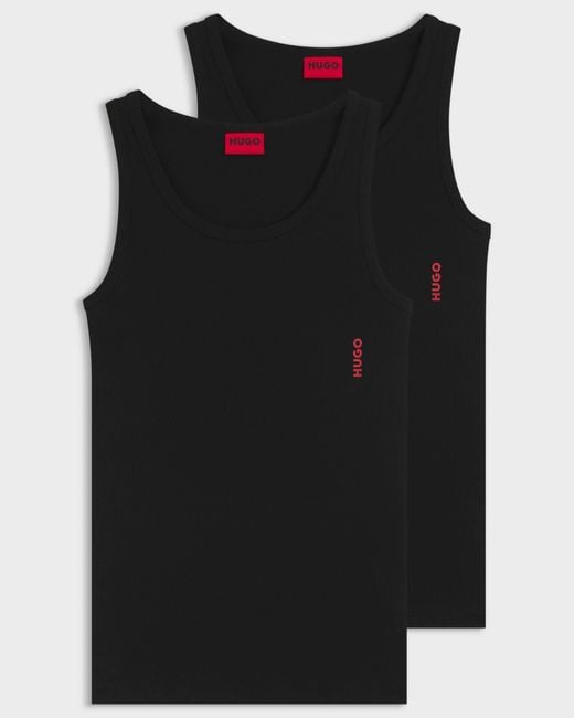 HUGO Black Two-Pack Underwear Vests for men