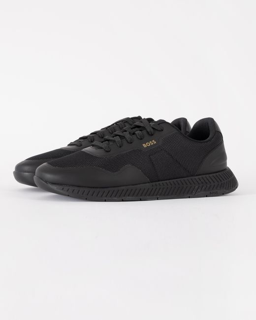 Boss Black Ttnm Mesh Trainers With Smooth Trims for men