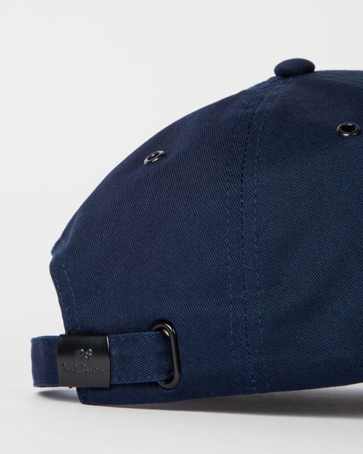 Paul Smith Blue Ps Cotton Zebra Logo Baseball Cap for men