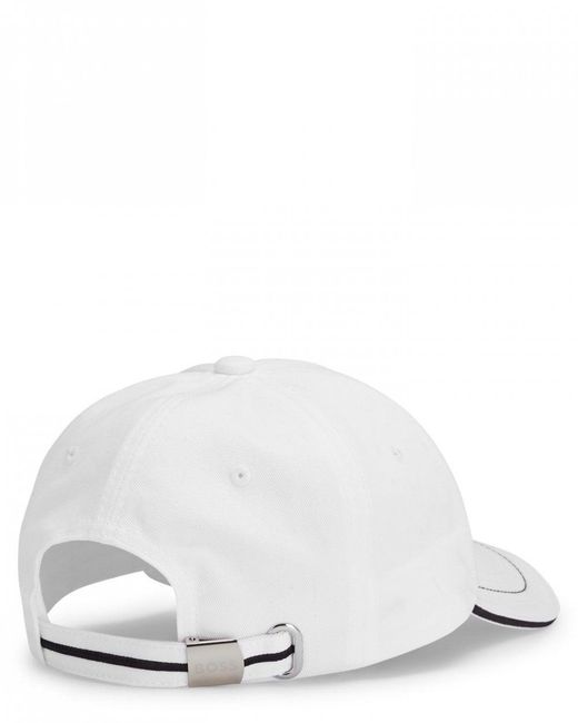 Boss White Cap-1 Cotton-Twill Cap With Logo Detail Nos for men