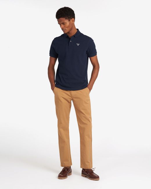Barbour Blue Sports Polo Shirt Size: L for men