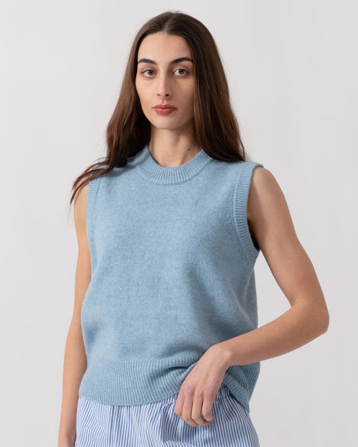 Joules Blue Holly Crew Neck Knit Tank Top