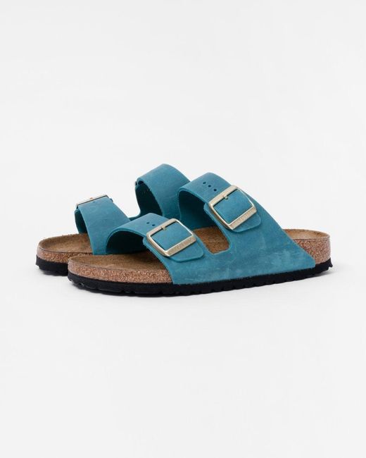 Birkenstock Blue Arizona Oiled Nubuck Leather Sandals