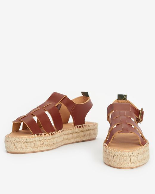 Barbour Brown Paloma Platform Espadrille