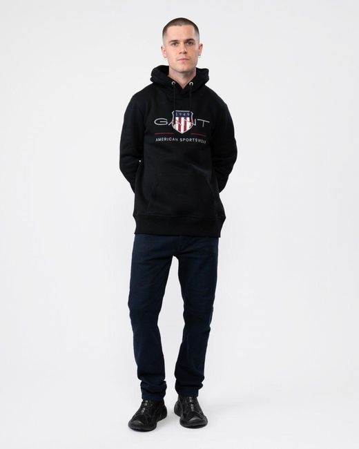 Gant Blue Regular Fit Archive Shield Pullover Hoodie for men