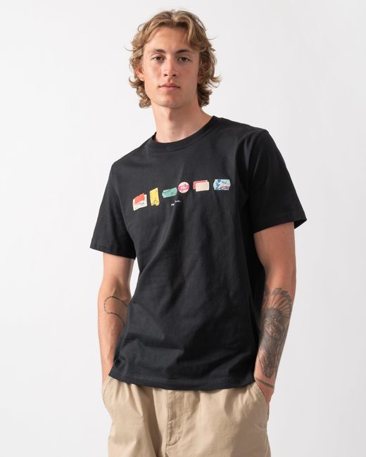 Paul Smith Black Ps "In A Row" Graphic T-Shirt for men