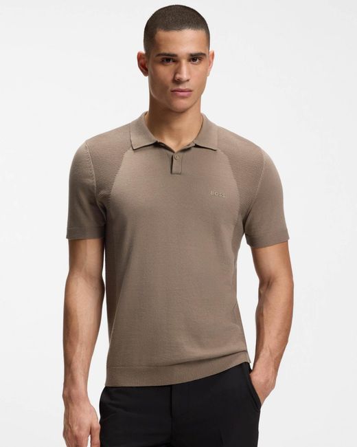 Boss Gray Momentum-Lite Short Sleeve Polo Shirt for men