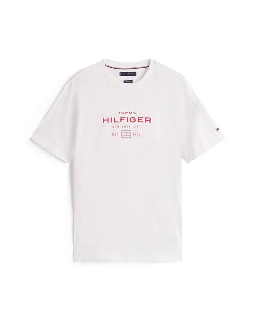 Tommy Hilfiger White Stack Hilfiger Graphic T-Shirt for men