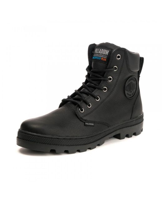 Palladium Black Pallabosse Sc Wp Leather Mens Shoe for men