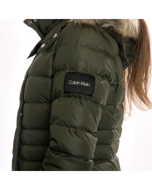 green calvin klein coat