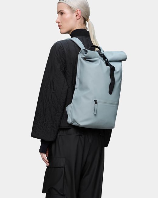 Rains Blue Rolltop Rucksack