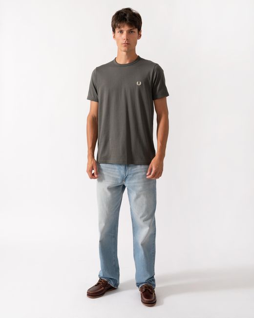 Fred Perry Gray Ringer T-Shirt for men