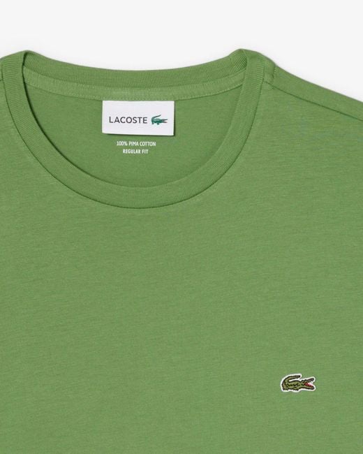 Lacoste Green Crew Neck Pima Cotton Jersey T-Shirt for men