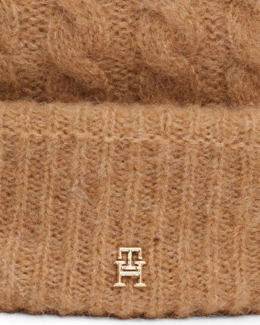 Tommy Hilfiger Brown Th Timeless Cable Beanie