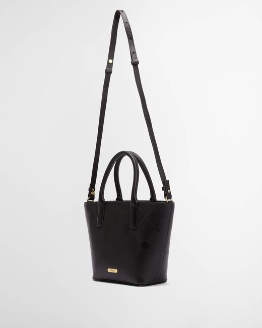 Barbour Black Birch Deboss Leather Tote Bag