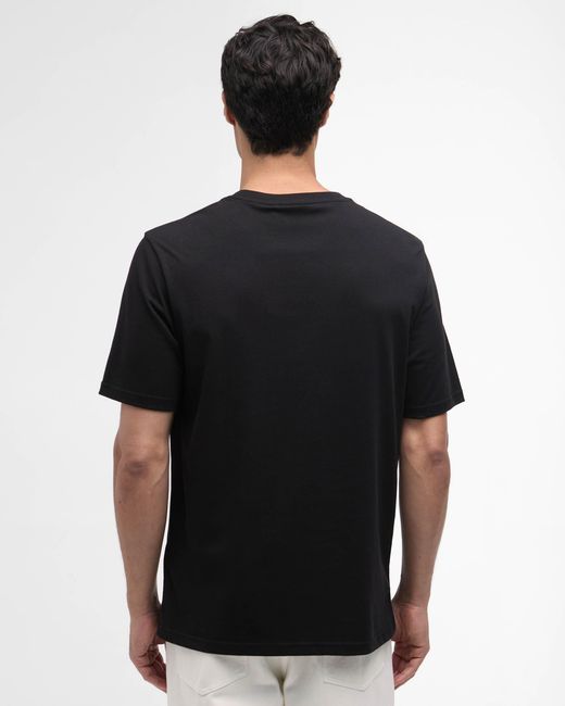 Barbour Black Essential Graphic T-Shirt for men