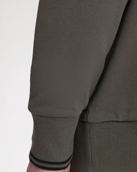Fred Perry Gray Half Zip Collared Sweatshirt for men