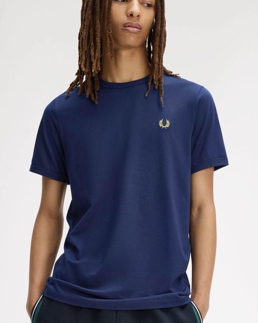Fred Perry Blue Ringer T-Shirt for men