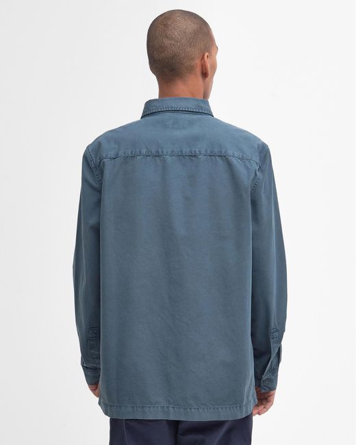 Barbour Blue Dewsbury Garment Dyed Overshirt for men