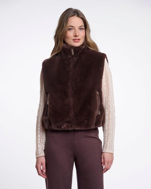 Rino & Pelle Purple Nikki Short Faux Fur Waistcoat