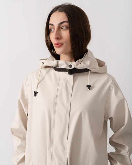 Ilse Jacobsen White Rain A-Line Rubberised Raincoat
