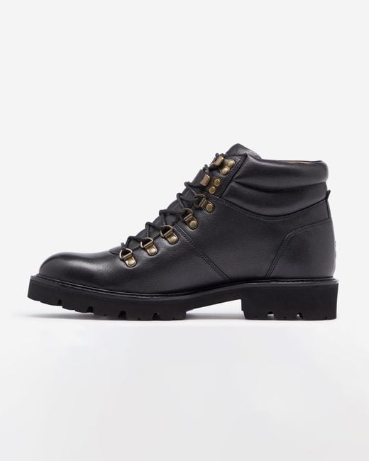 Oliver Sweeney Black Helford Soft-Milled Calf Leather Walking Boots for men