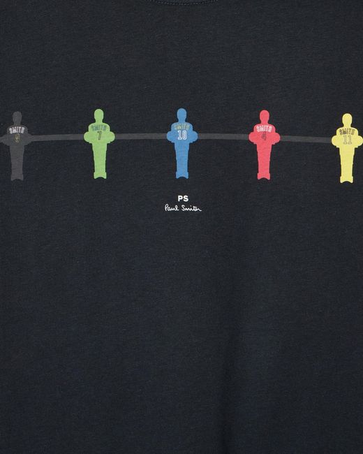 Paul Smith Blue Ps Regular Fit Table Football Graphic T-Shirt for men