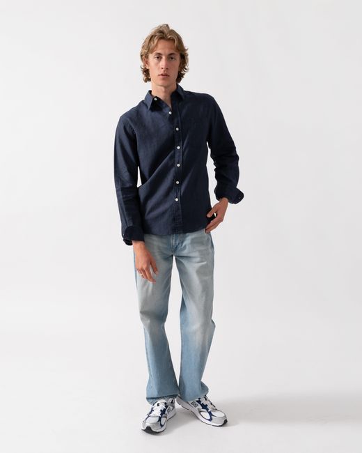 COLORFUL STANDARD Blue Long Sleeve Linen Shirt for men