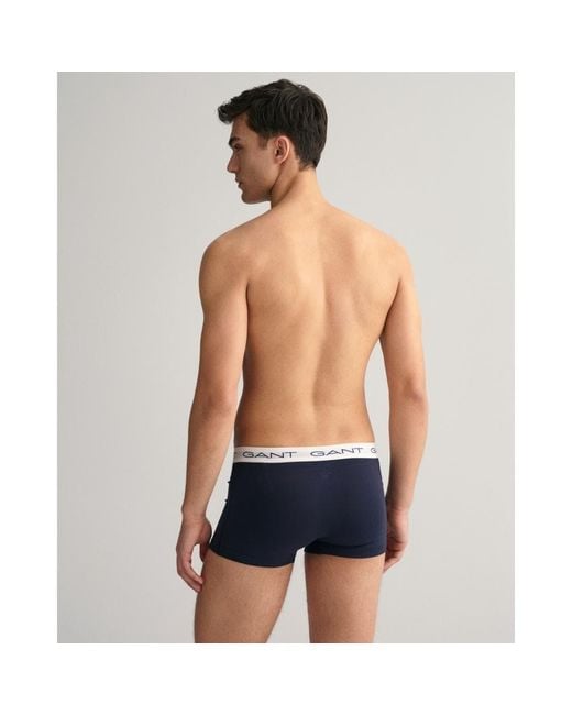 Gant White 3-Pack Cotton Jersey Trunks for men