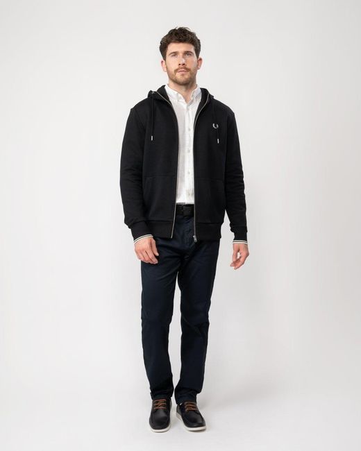 Fred Perry Black Zip Through Hoodie Nos for men