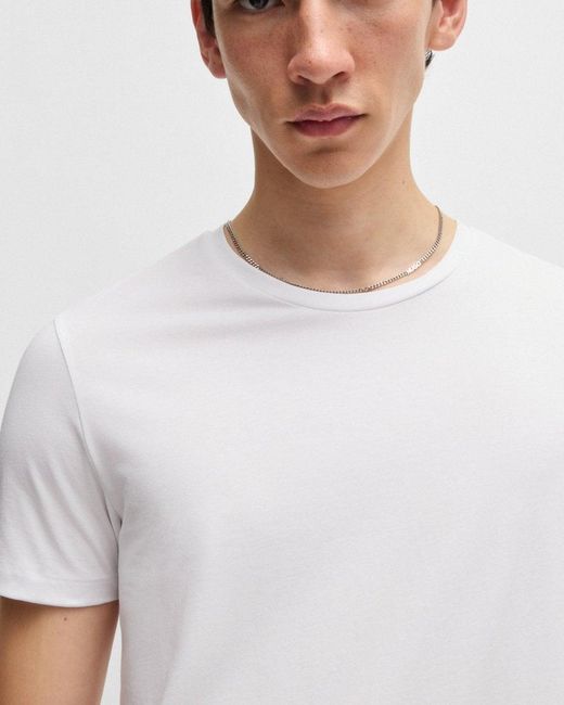 HUGO White Round Two-Pack Of Slim-Fit T-Shirts for men