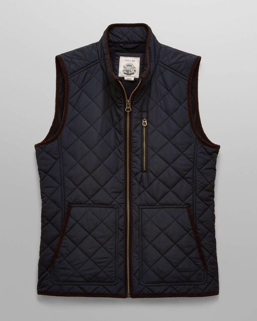 Joules Black Maynard Quilted Gilet for men