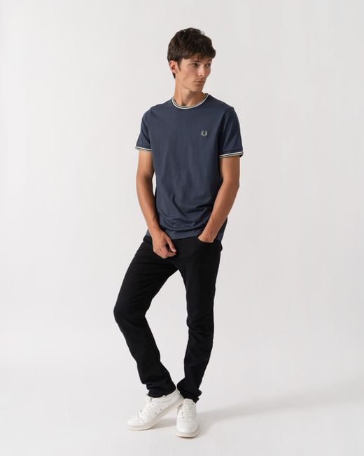 Fred Perry Blue Twin Tipped T-Shirt for men