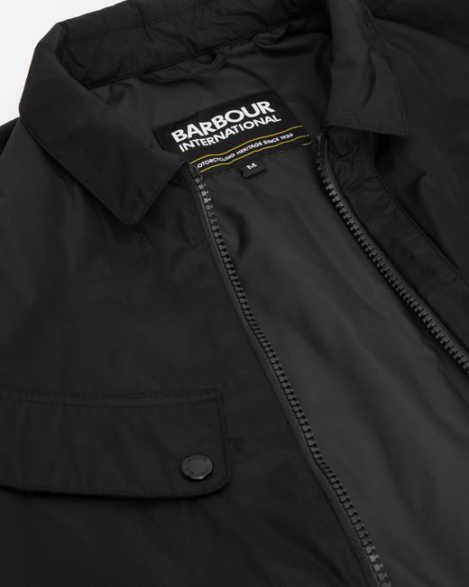 Barbour Black Padded Ariel Shirt Jacket for men
