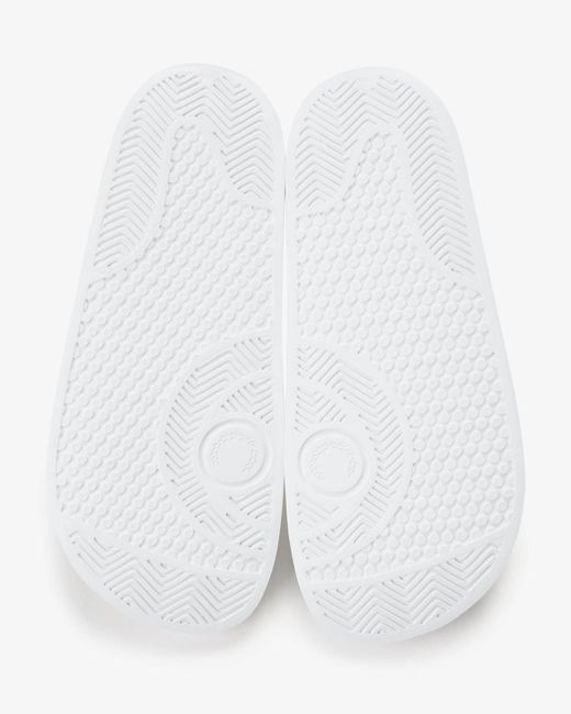 Fred Perry White Branded Slider for men