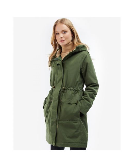 Barbour Bowlees Long Waterproof Jacket in Green | Lyst UK