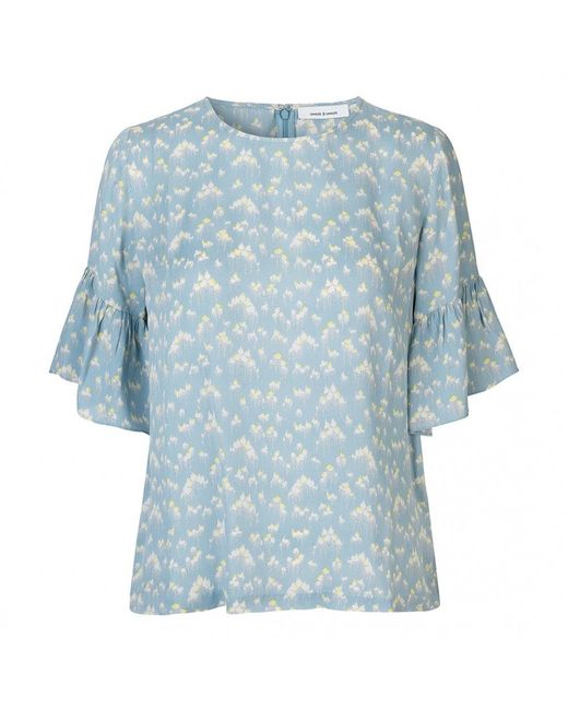 Samsøe & Samsøe Blue Serena Ss Aop Top 8083