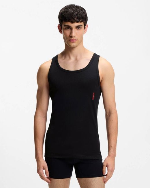 HUGO Black Two-Pack Underwear Vests for men