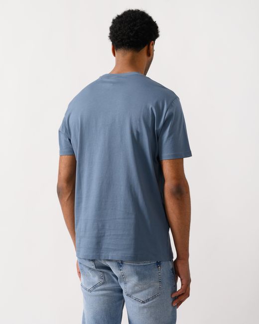 ARMANI EXCHANGE Blue T-Shirt With Tonal Milano/New York Logo for men