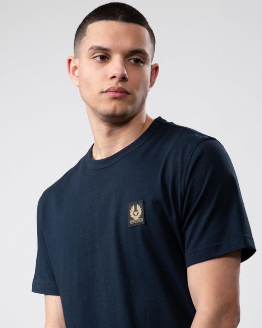Belstaff Black Short Sleeved Logo Patch T-Shirt for men