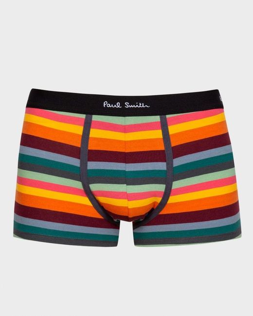 Paul Smith Orange 5-Pack Organic Cotton Artist Stripe Mixed Boxer Briefs for men