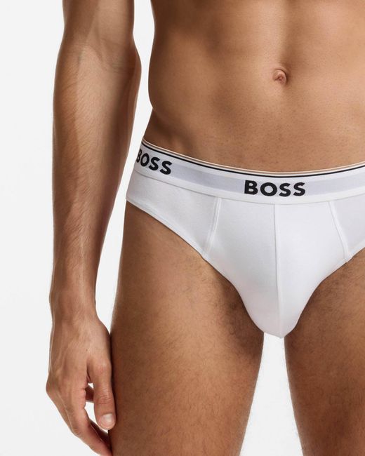 Boss White 3 Pack Power Briefs for men